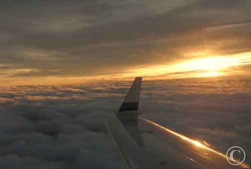 Sonnenuntergang über den Wolken